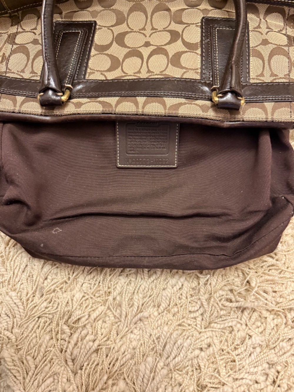 Coach Hampton Signature C Tan/Brown Canvas Carryall Satchel 11062 Y2K - Picture 5 of 16